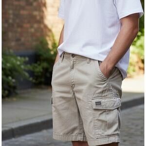 Levis Cargo Shorts Relaxed Fit Waist 34" Khaki Long Casual Outdoors Summer